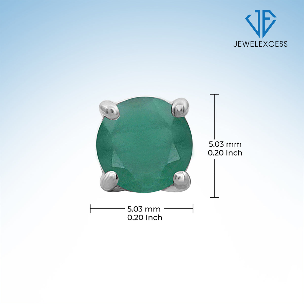 1 ct. T.G.W. Emerald Stud Earrings in Sterling Silver