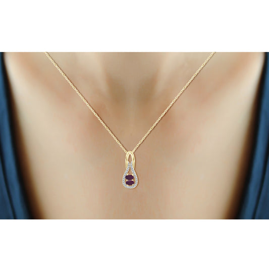 2 ct. T.G.W. Ruby 3-Piece Jewelry Set with Diamond Accent in 14K Gold over Silver