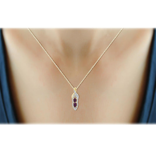 2 ct. T.G.W. Ruby 3-Piece Jewelry Set with Diamond Accent in 14K Gold over Silver