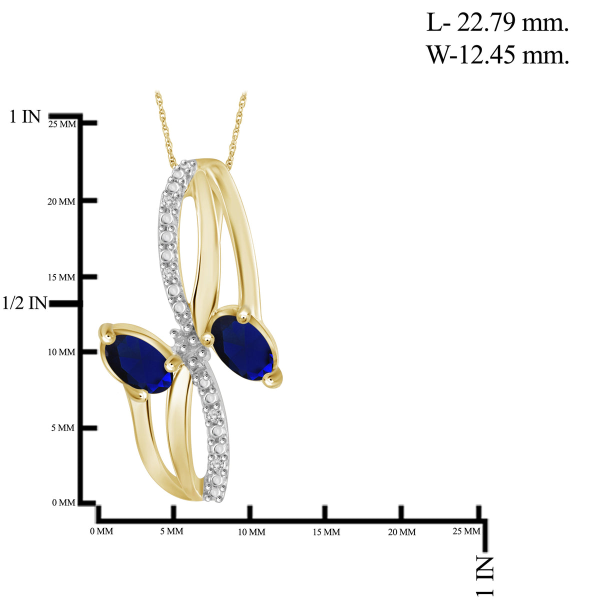 2 1/2 ct. T.G.W. Sapphire & 1/20 ct. T.W. White Diamond 3-Piece Jewelry Set in 14K Gold over Silver