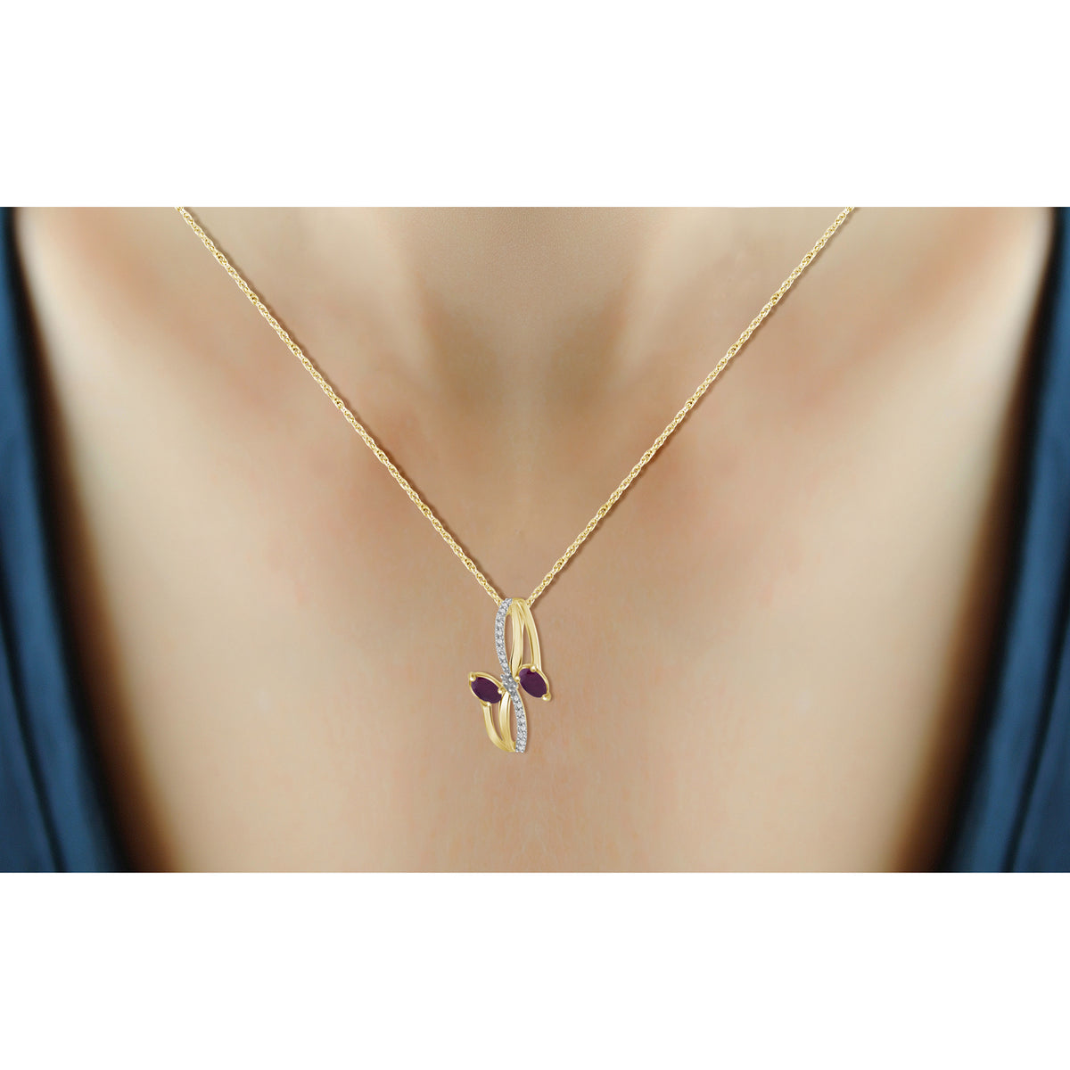 2 ct. T.G.W. Ruby & 1/20 ct. T.W. White Diamond 3-Piece Jewelry Set in 14K Gold over Silver