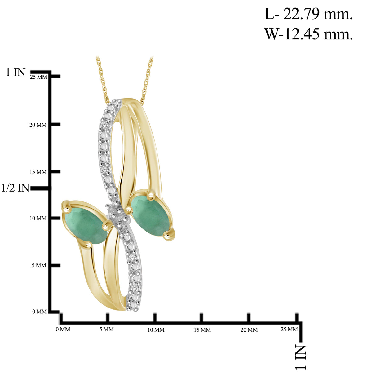 1 3/4 ct. T.G.W. Emerald & 1/20 ct. T.W. White Diamond 3-Piece Jewelry Set in 14K Gold over Silver