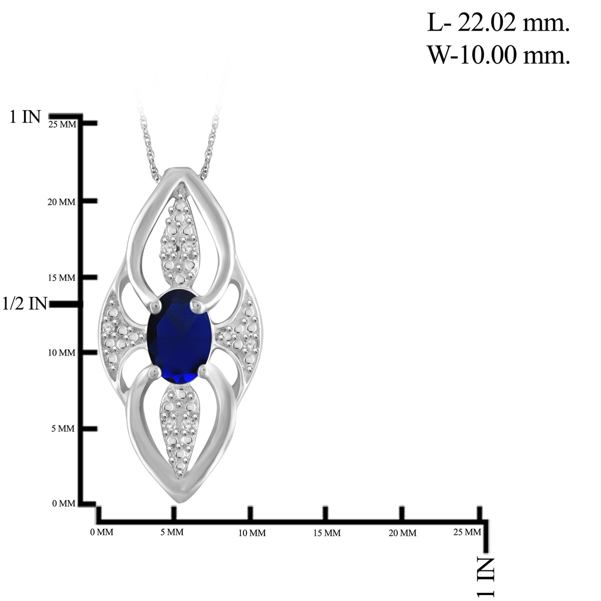 2 ct. T.G.W. Sapphire & 1/20 ct. T.W. White Diamond 3-Piece Jewelry Set in Sterling Silver