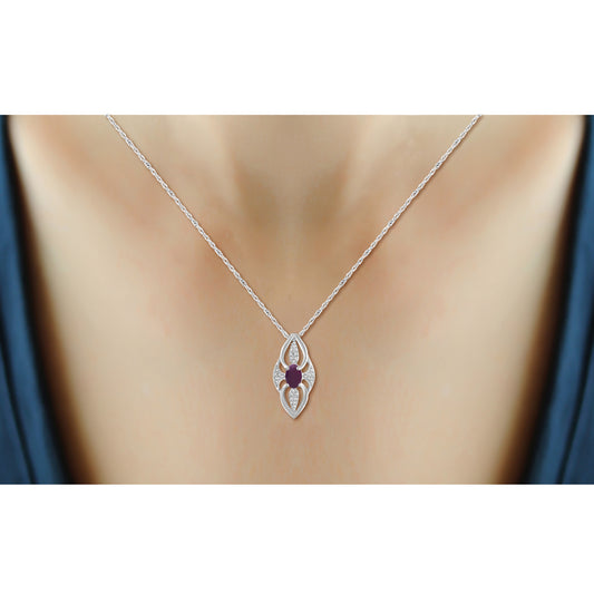 1 1/2 ct. T.G.W. Ruby 3-Piece Jewelry Set with Diamond Accent in Sterling Silver