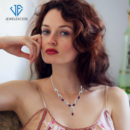 3 ct. T.G.W. Ruby 4-Piece Jewelry Set with Diamond Accent in Sterling Silver