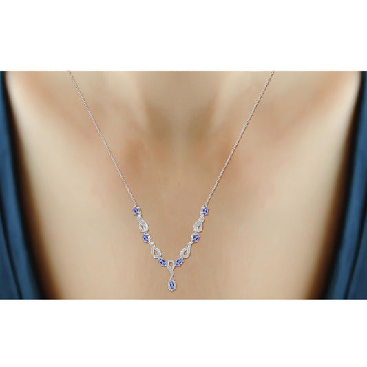 3 ct. T.G.W. Tanzanite 4-Piece Jewelry Set with Diamond Accent in Sterling Silver