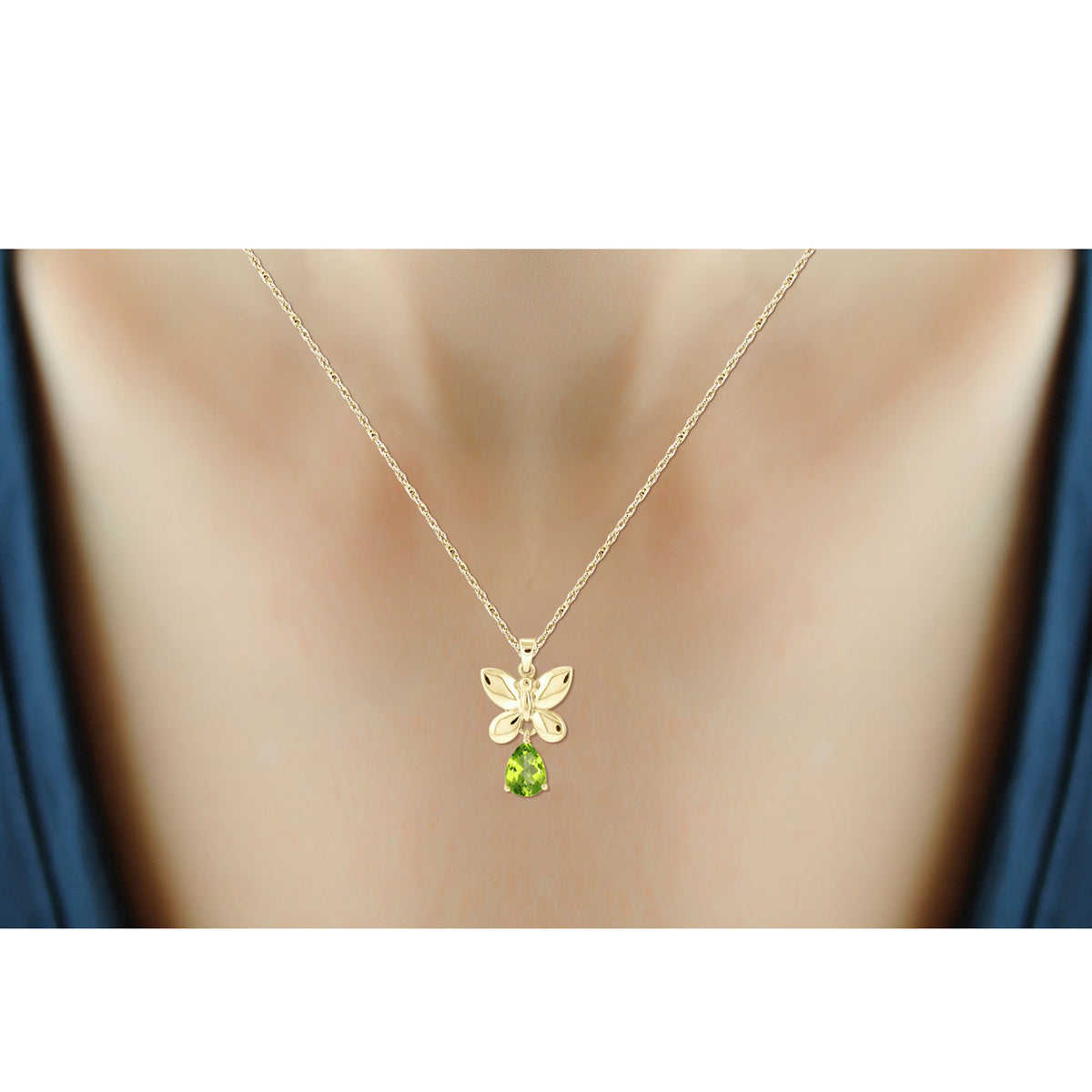 3/4 ct. T.G.W. Peridot Pendant in 14K Gold over Silver
