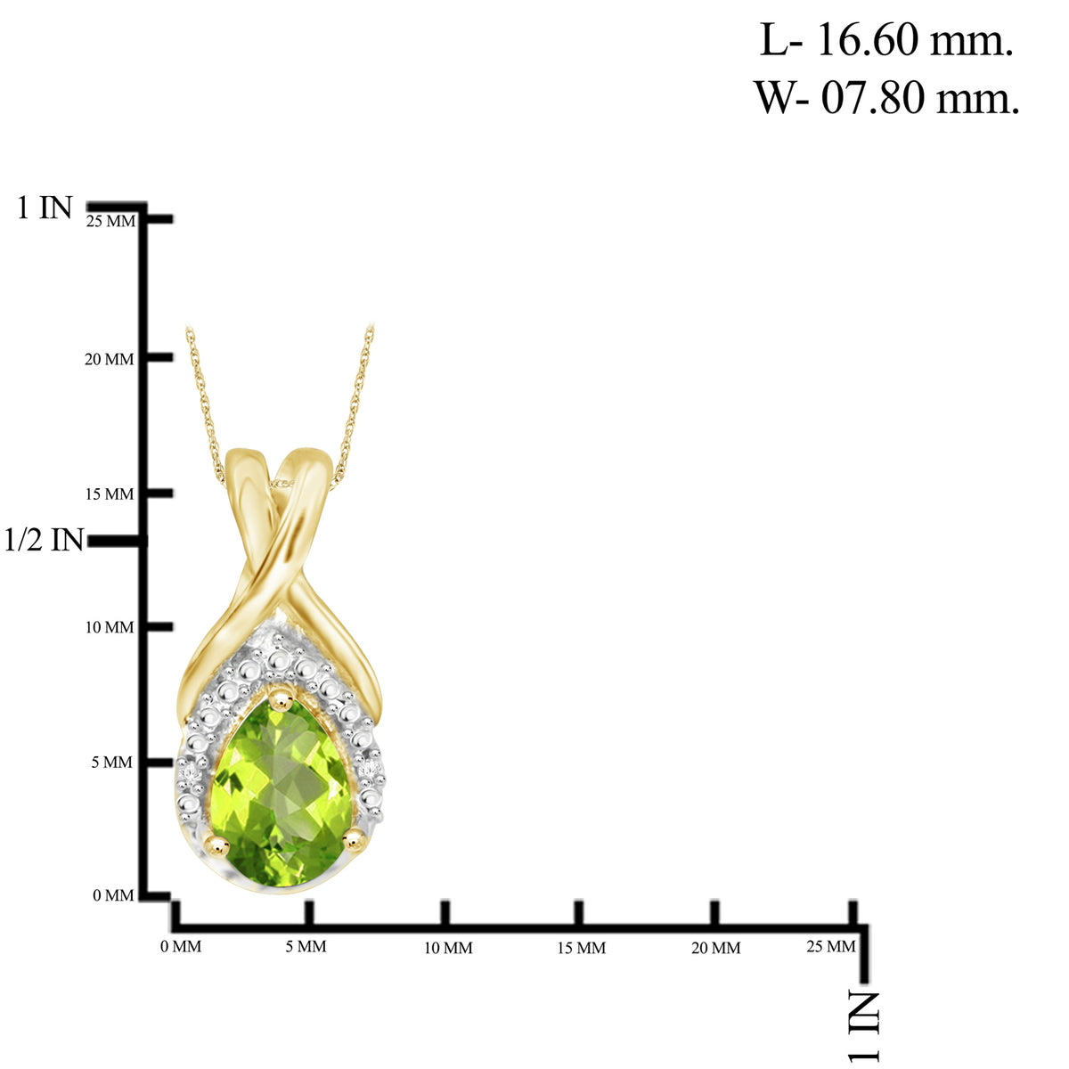 3/4 ct. T.G.W. Peridot Pendant with Diamond Accent in 14K Gold over Silver