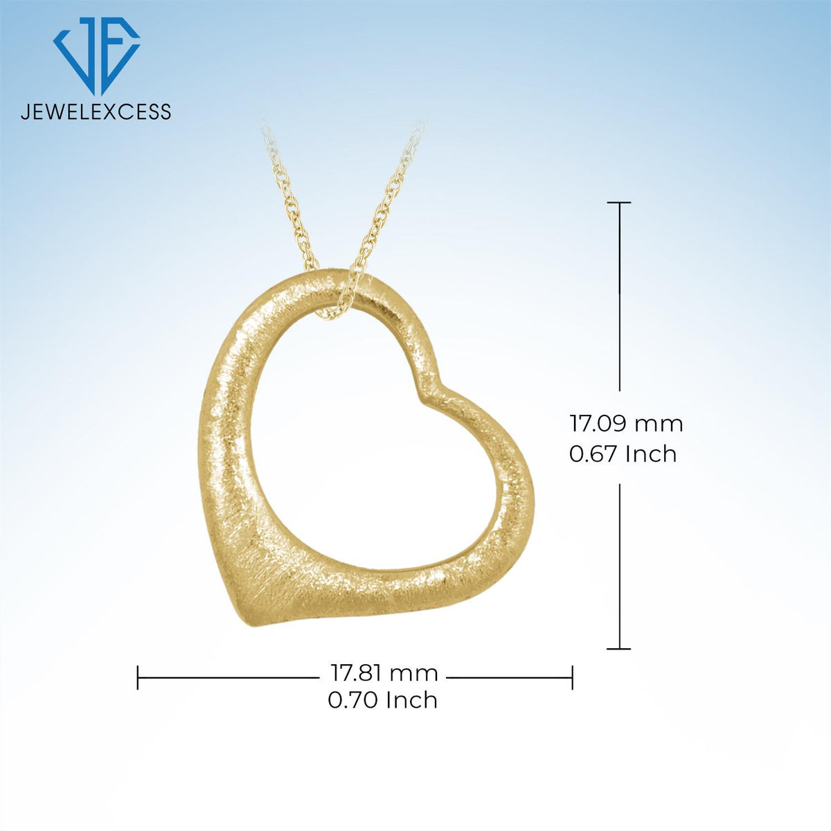 Heart Pendant in 14K Gold over Silver