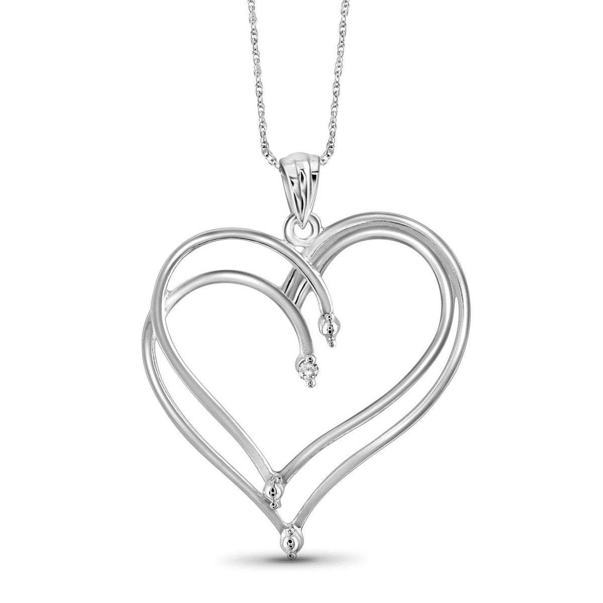 Diamond Accent Heart Pendant in Sterling Silver
