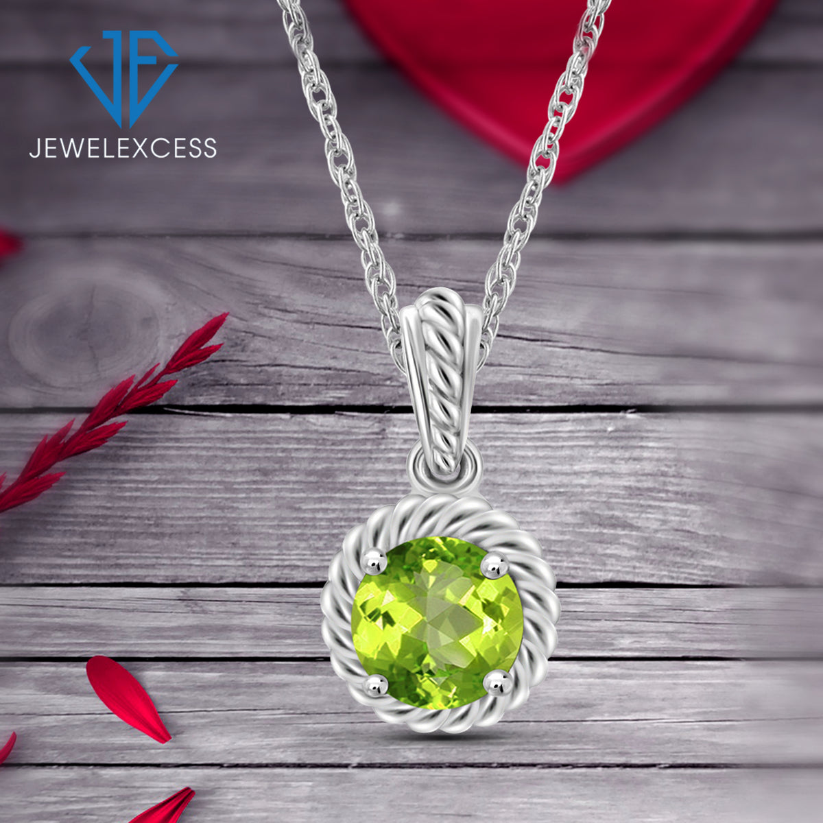 3/4 ct. T.G.W. Peridot Pendant in Sterling Silver