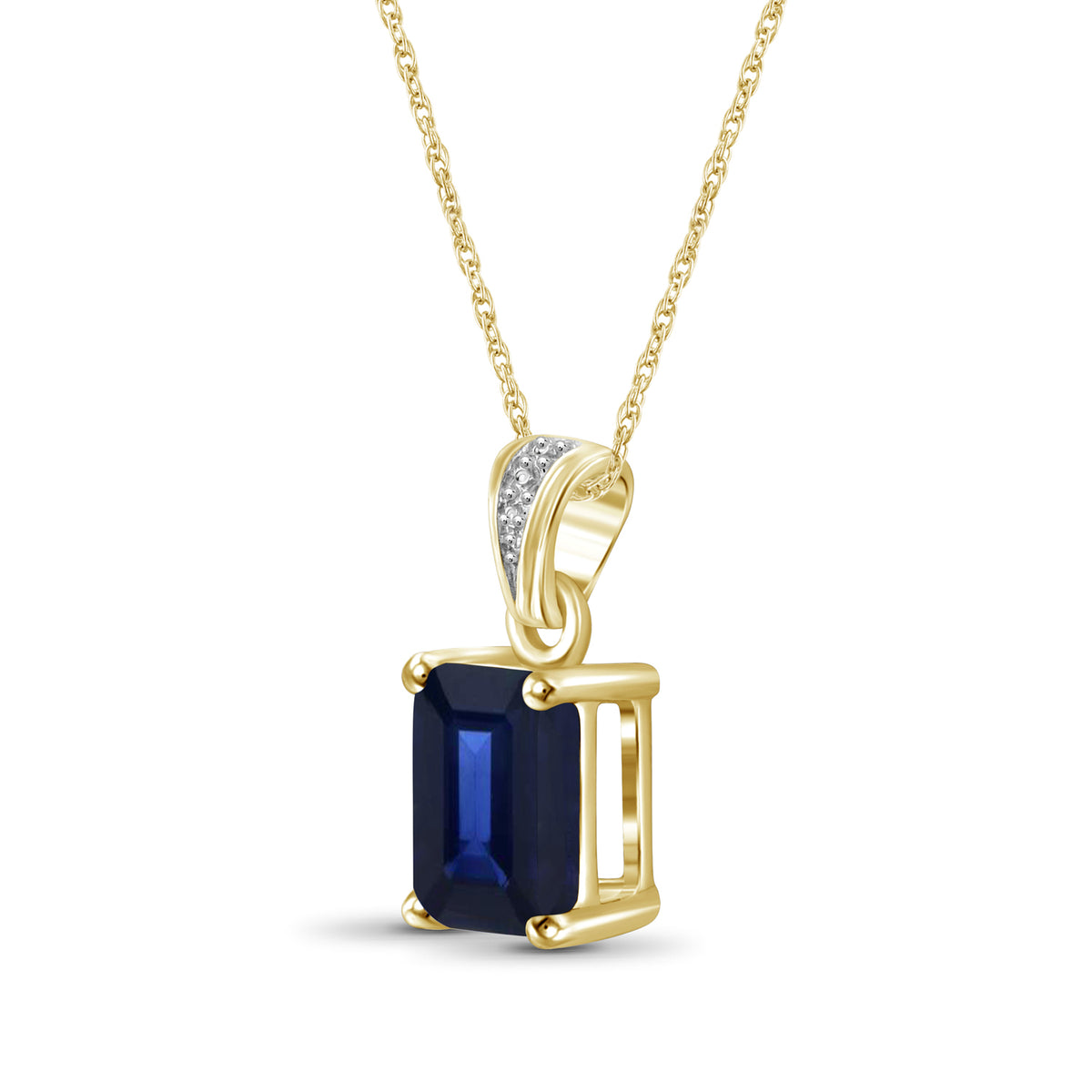 2 ct. T.G.W. Sapphire Pendant in 14K Gold over Silver