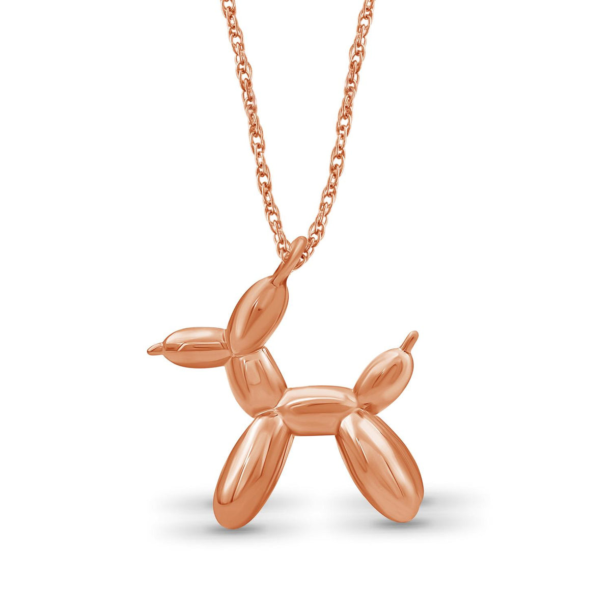 Dog Pendant in Rose Gold over Silver