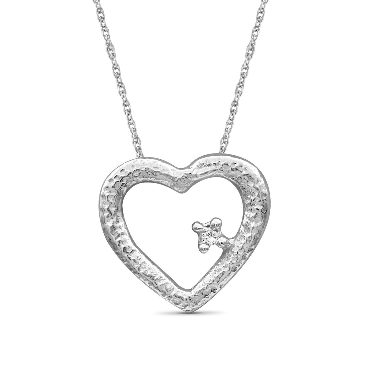 Diamond Accent Heart Pendant in Sterling Silver