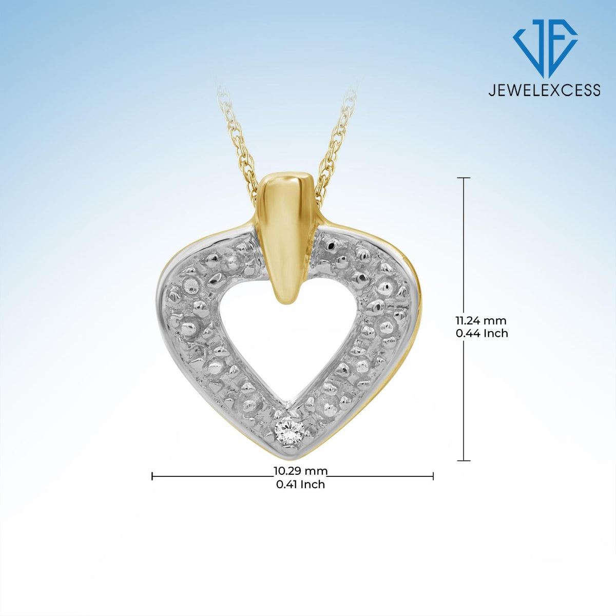 Diamond Accent Heart Pendant in 14K Gold over Silver