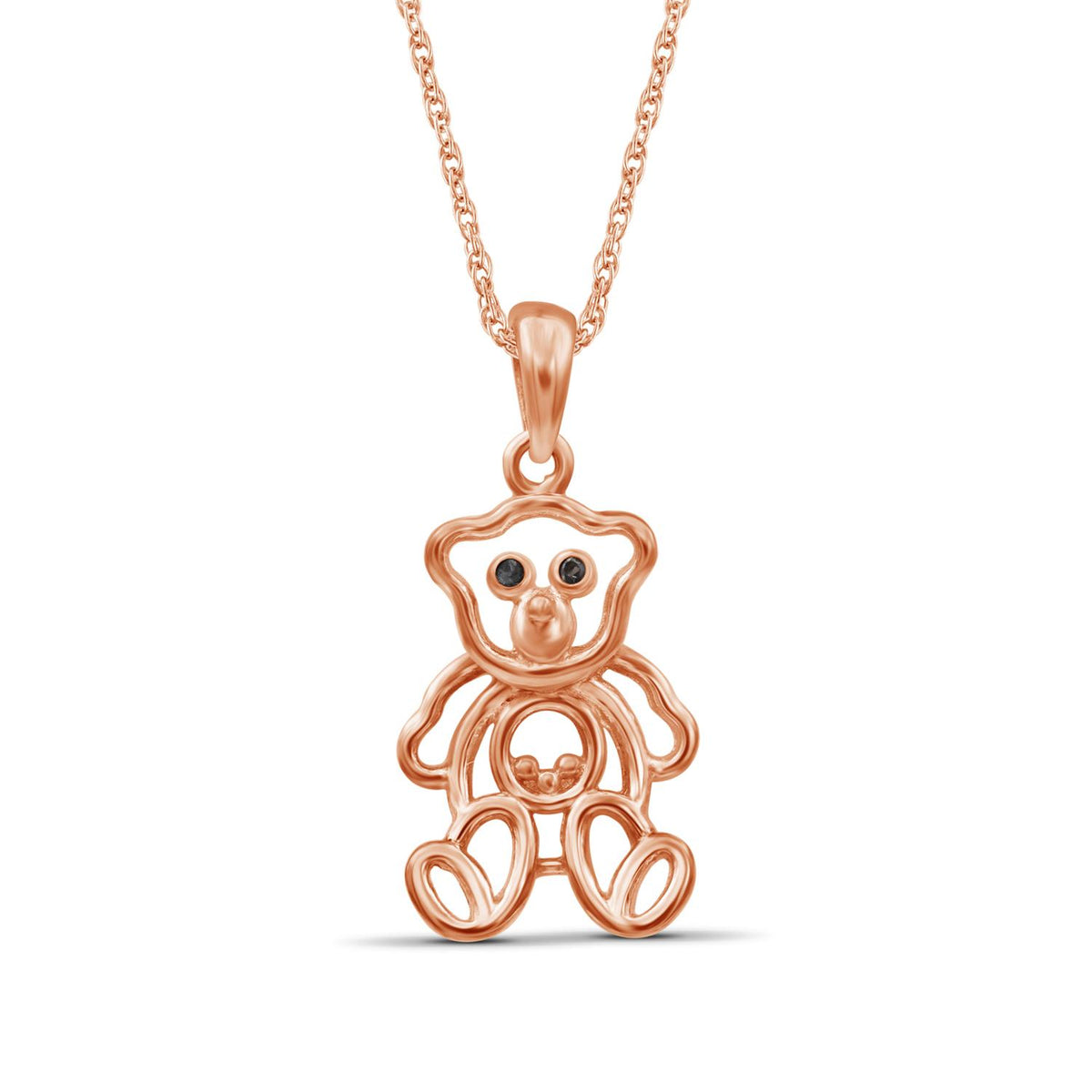 Diamond Accent Pendant in Rose Gold over Silver
