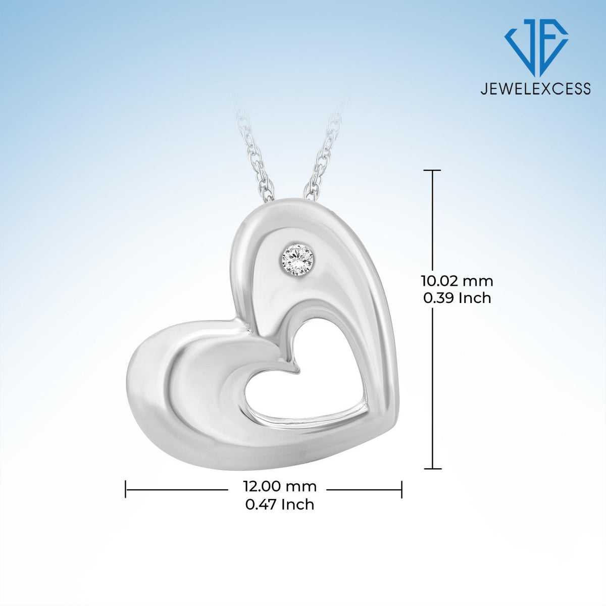 Diamond Accent Heart Pendant in Sterling Silver