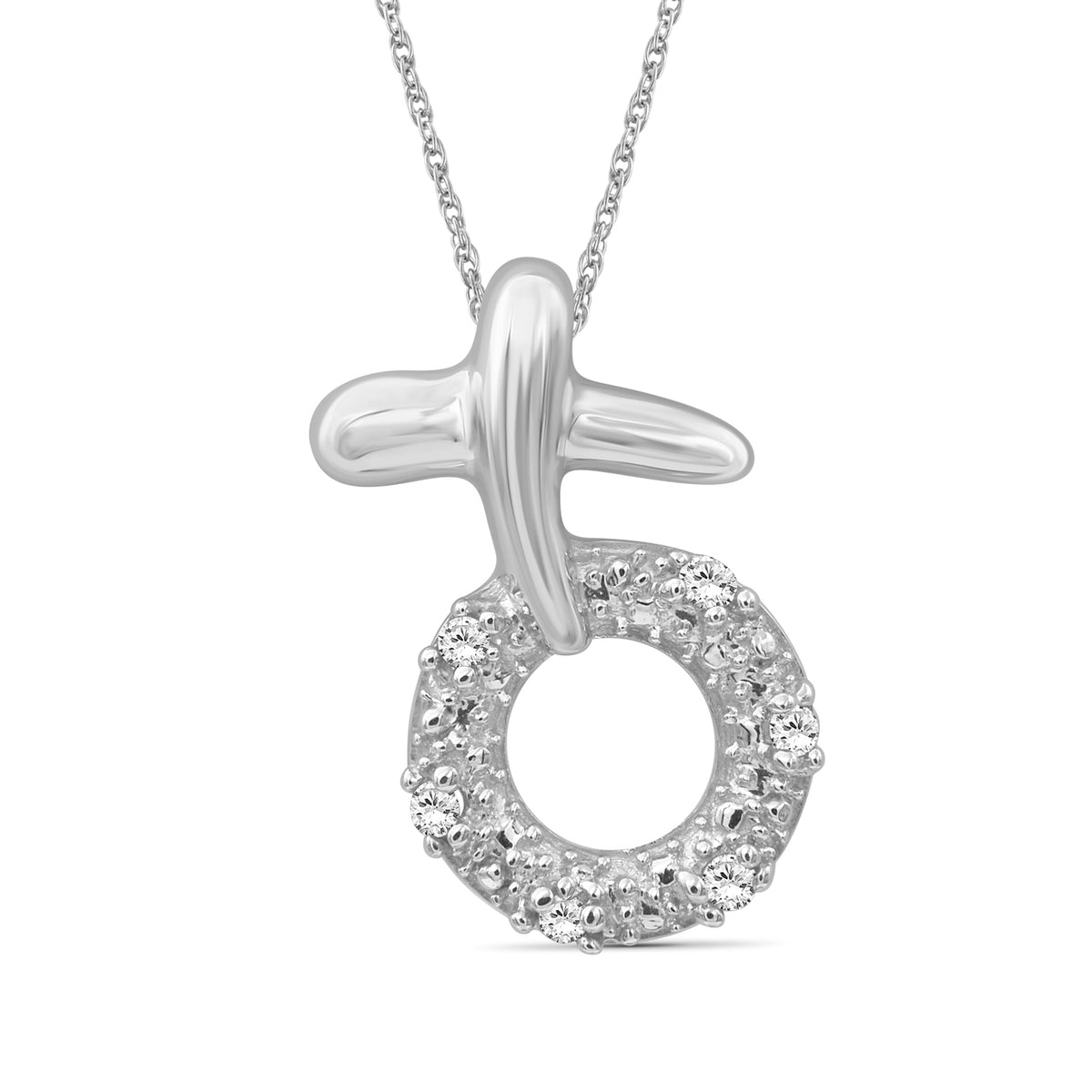 1/10 ct. T.W. White Diamond Pendant in Sterling Silver