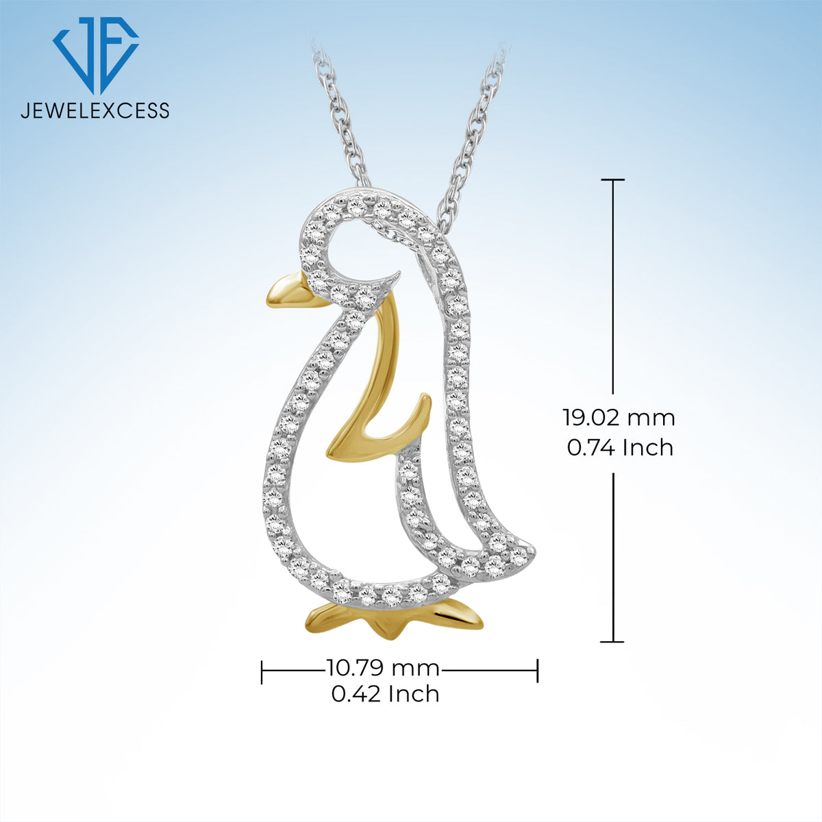 1/7 ct. T.W. White Diamond Pendant in Two-Tone Sterling Silver