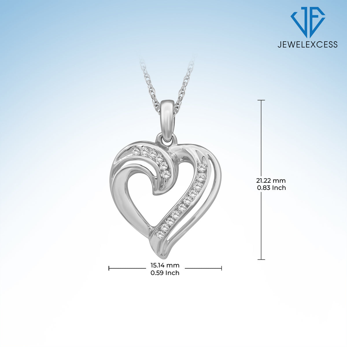 1/7 ct. T.W. White Diamond Heart Pendant in Sterling Silver