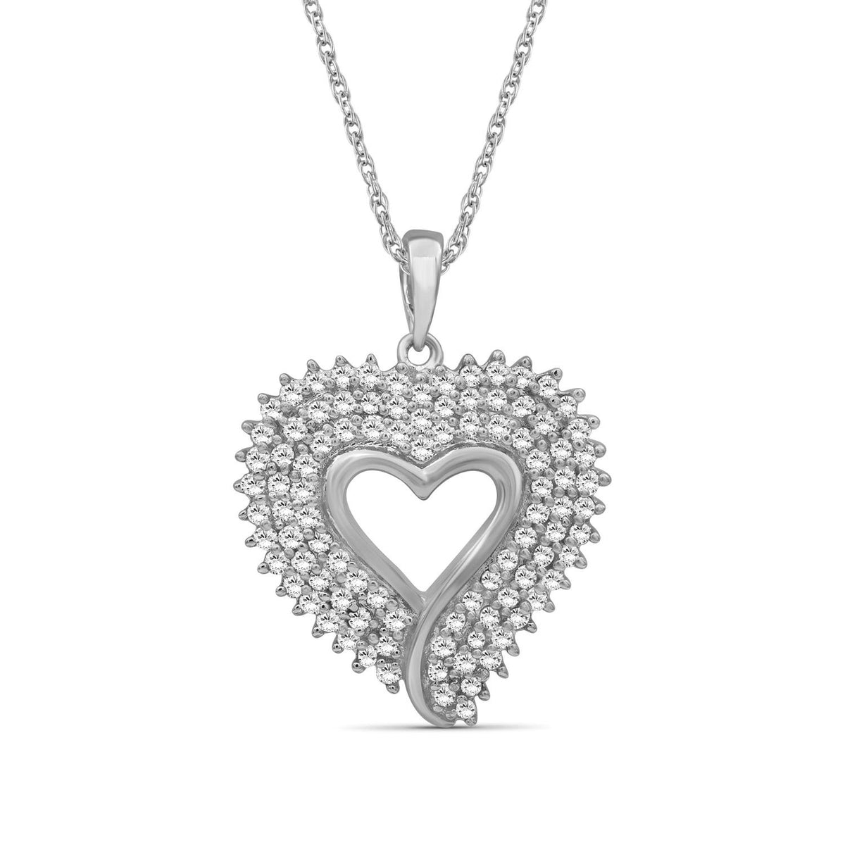 1.50 ct. T.W. White Diamond Heart Pendant in Sterling Silver