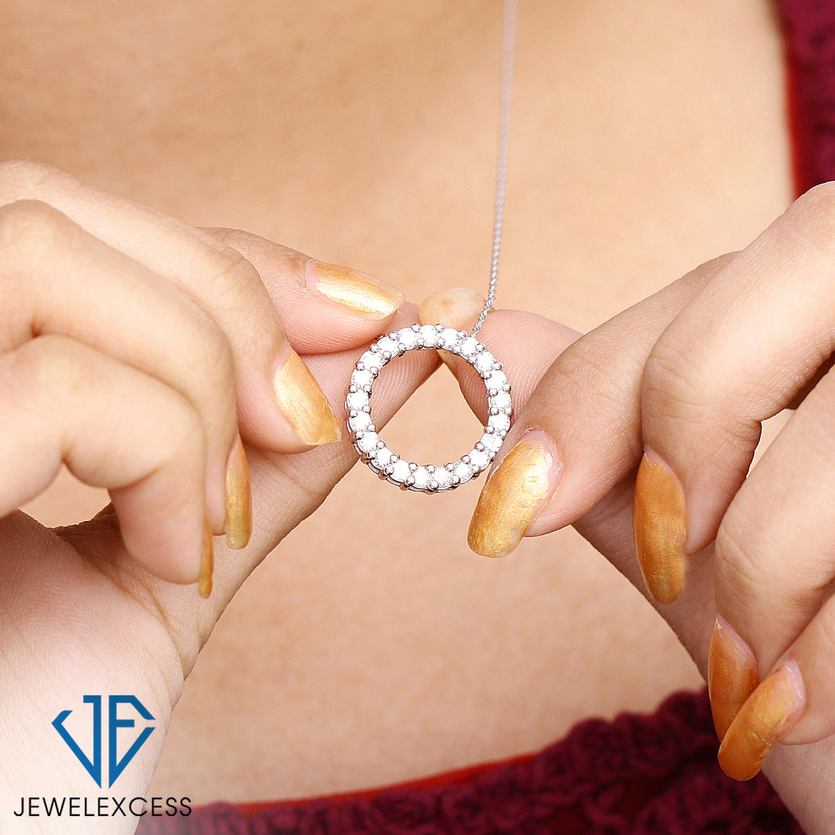 1 ct. T.W. White Diamond Circle Necklace in Sterling Silver