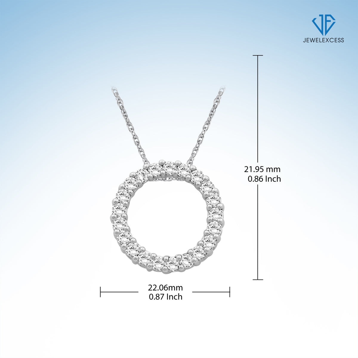 1 ct. T.W. White Diamond Circle Necklace in Sterling Silver