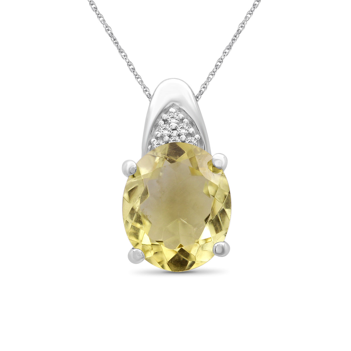 5.40 ct. T.G.W. Citrine & 1/20 ct. T.W. White Diamond Pendant in Sterling Silver
