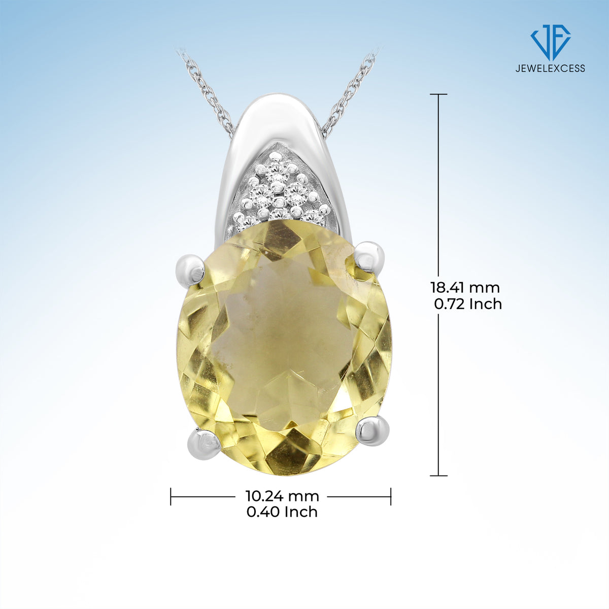 5.40 ct. T.G.W. Citrine & 1/20 ct. T.W. White Diamond Pendant in Sterling Silver