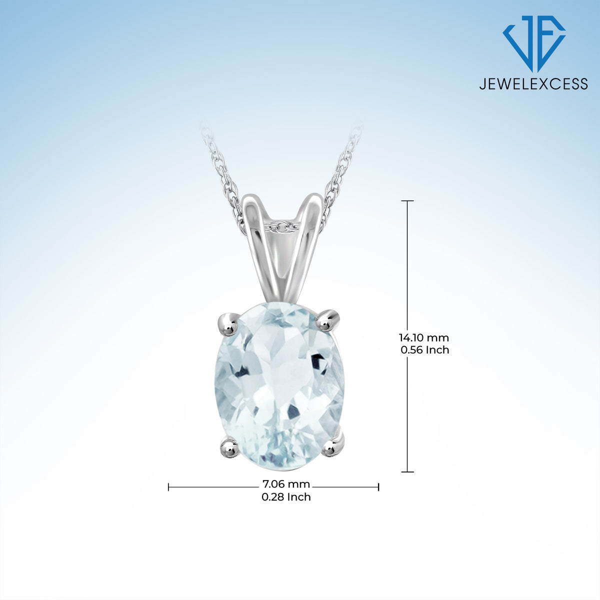 1.66 ct. T.G.W. Aquamarine Pendant in Sterling Silver