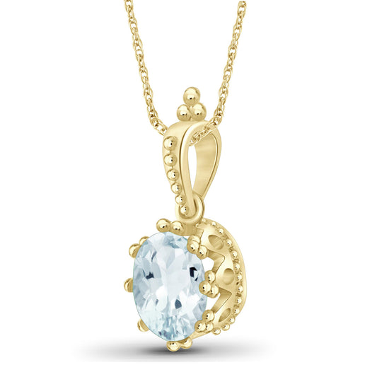 1 1/2 ct. T.G.W. Aquamarine Pendant in 14K Gold over Silver