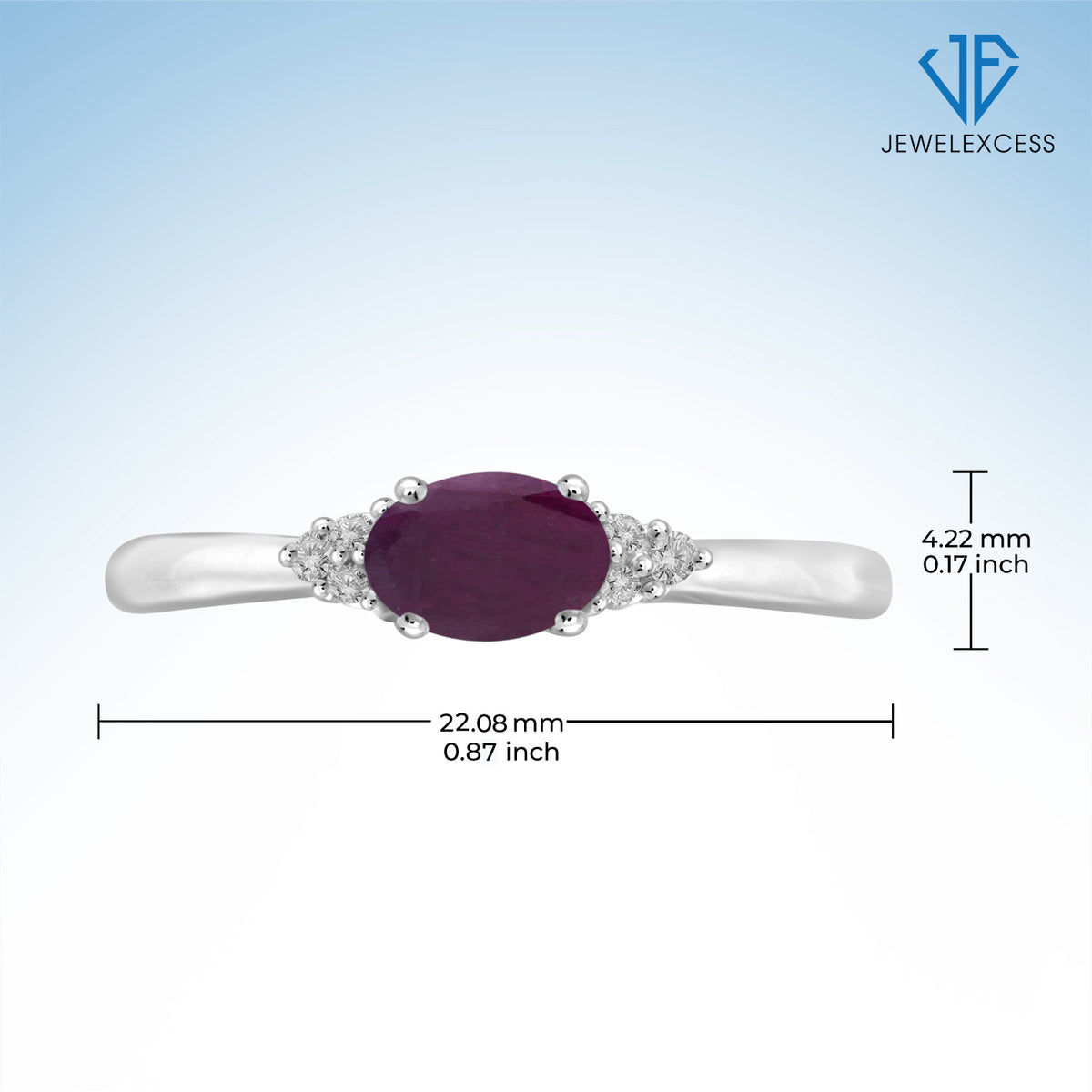 0.50 ct. T.G.W. Ruby Ring with Diamond Accent in Sterling Silver