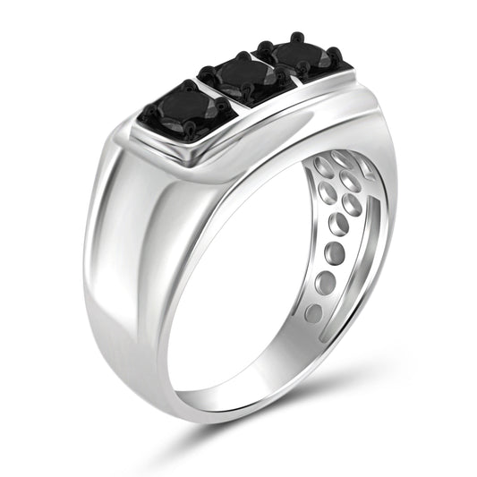 Men's 1 ct. T.W. Black Diamond Ring in Sterling Silver