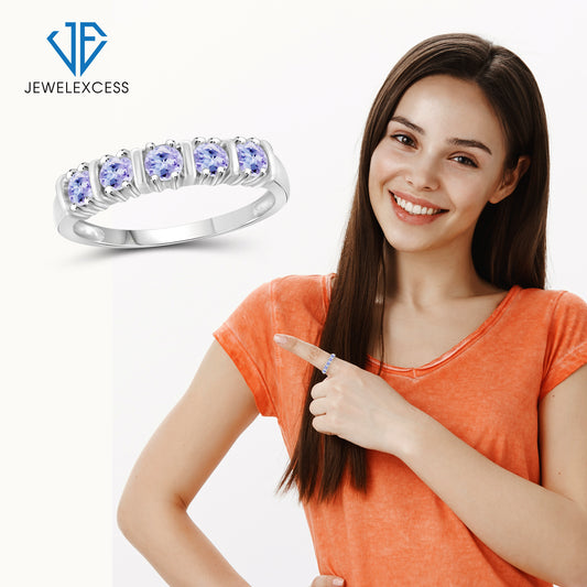 0.50 ct. T.G.W. Tanzanite Ring in Sterling Silver or 14K Gold over Silver