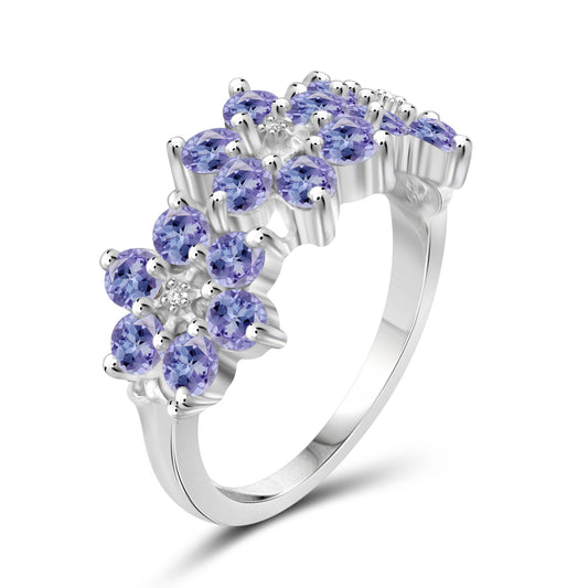1.80 ct. T.G.W. Tanzanite Ring with Diamond Accent in Sterling Silver or 14K Gold over Silver
