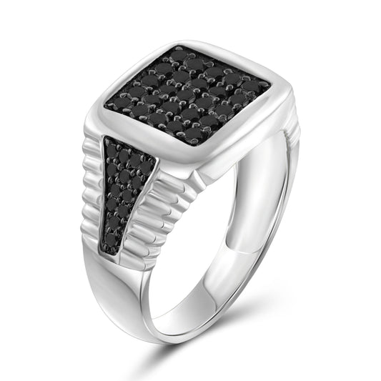 Men's 1 ct. T.W. Black Diamond Ring in Sterling Silver