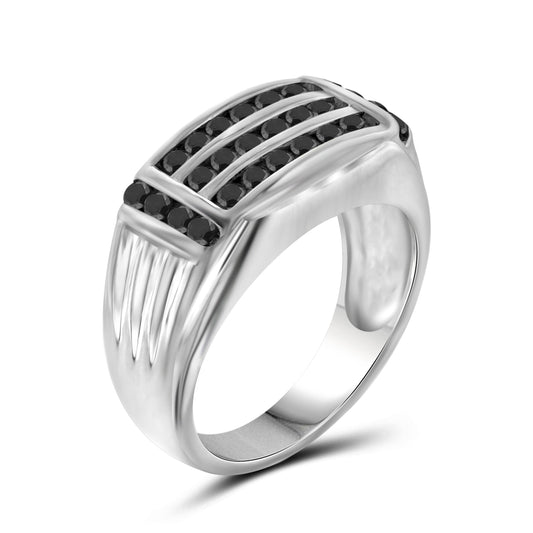 Men's 1 ct. T.W. Black Diamond Ring in Sterling Silver