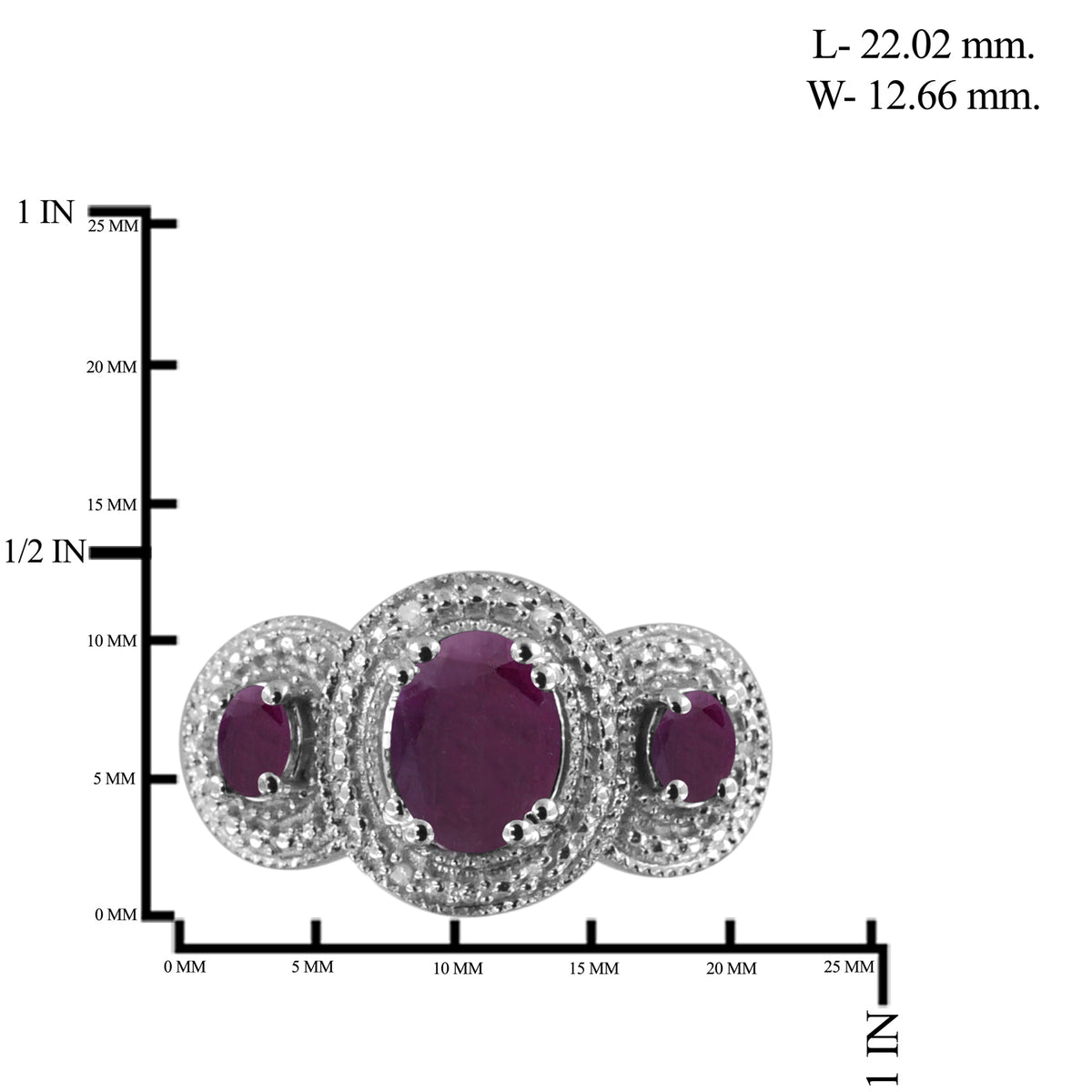 2.30 ct. T.G.W. Ruby & 1/20 ct. T.W. White Diamond Ring in Sterling Silver