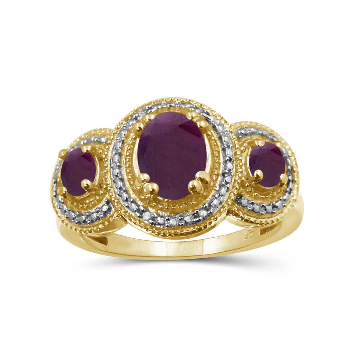 2.30 ct. T.G.W. Ruby & 1/20 ct. T.W. White Diamond Ring in 14K Gold over Silver