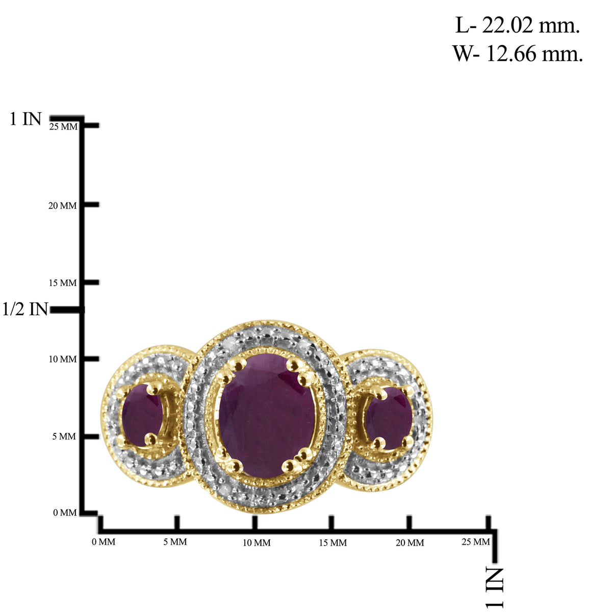 2.30 ct. T.G.W. Ruby & 1/20 ct. T.W. White Diamond Ring in 14K Gold over Silver