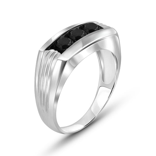Men's 1 ct. T.W. Black Diamond Ring in Sterling Silver