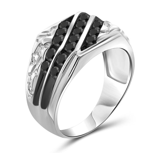 Men's 1 ct. T.W. Black Diamond Ring in Sterling Silver