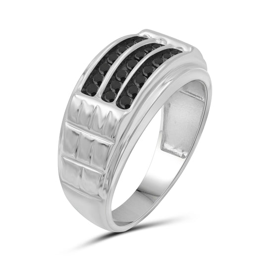 Men's 3/4 ct. T.W. Black Diamond Ring in Sterling Silver or 14K Gold over Silver