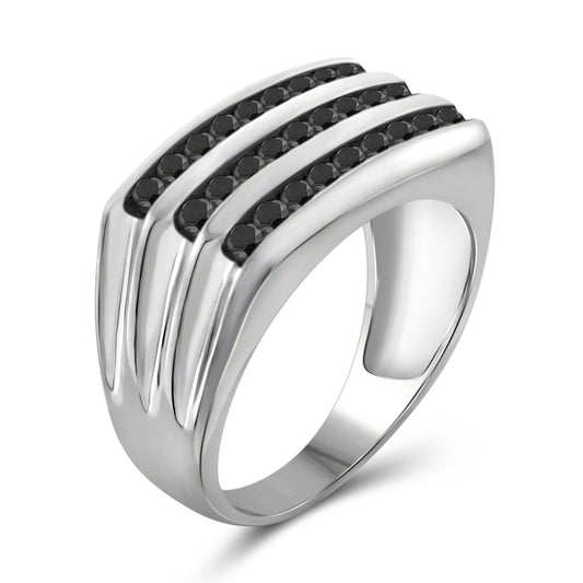 Men's 1 ct. T.W. Black Diamond Ring in Sterling Silver