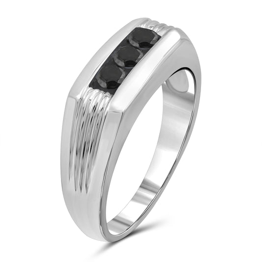 Men's 1/2 ct. T.W. Black Diamond Ring in Sterling Silver or 14K Gold over Silver