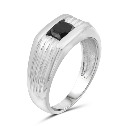 Men's 3/4 ct. T.W. Black Diamond Ring in Sterling Silver or 14K Gold over Silver