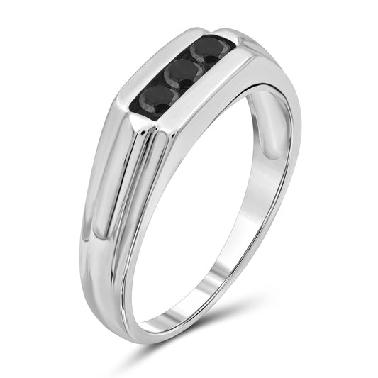 Men's 1/3 ct. T.W. Black Diamond Ring in Sterling Silver or 14K Gold over Silver