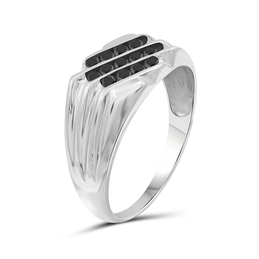 Men's 1/4 ct. T.W. Black Diamond Ring in Sterling Silver or 14K Gold over Silver