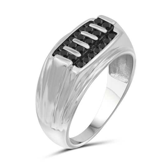 Men's 1/2 ct. T.W. Black Diamond Ring in Sterling Silver or 14K Gold over Silver
