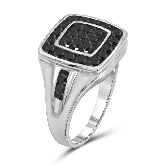 Men's 3/4 ct. T.W. Black Diamond Ring in Sterling Silver or 14K Gold over Silver